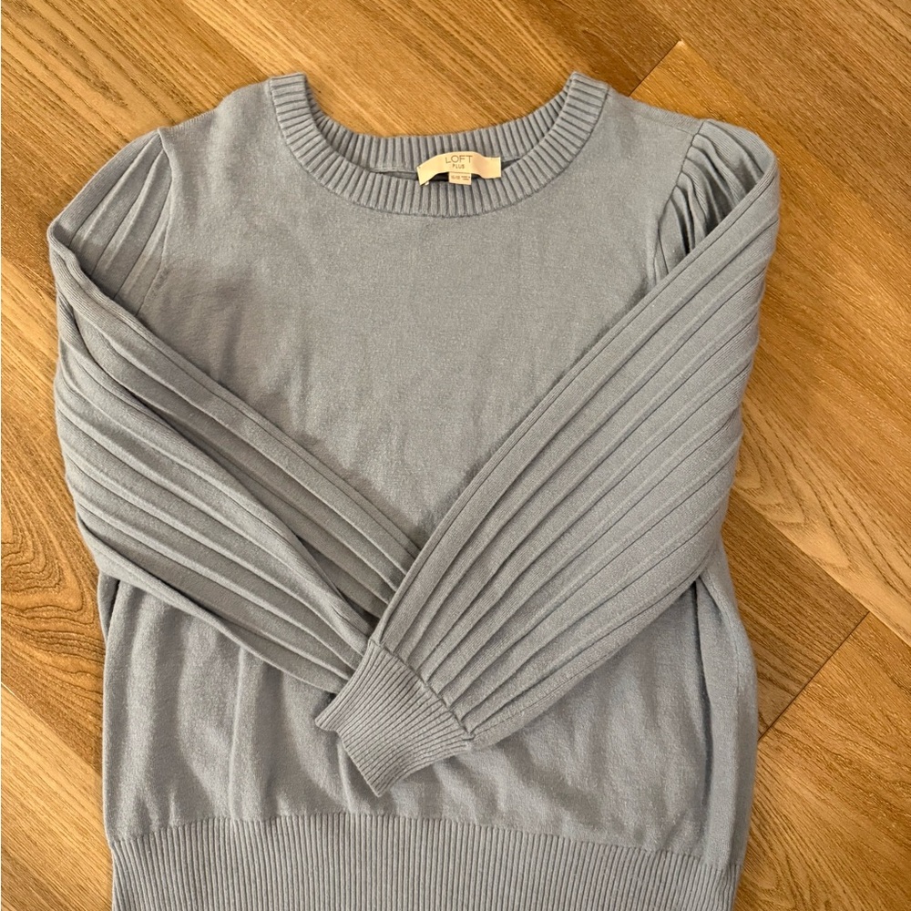 Blue Ribbed Sweater - Picture 3 of 3